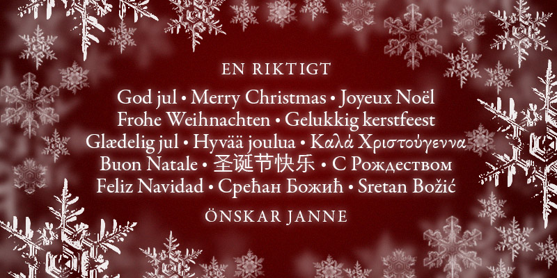 Janne önskar god  jul