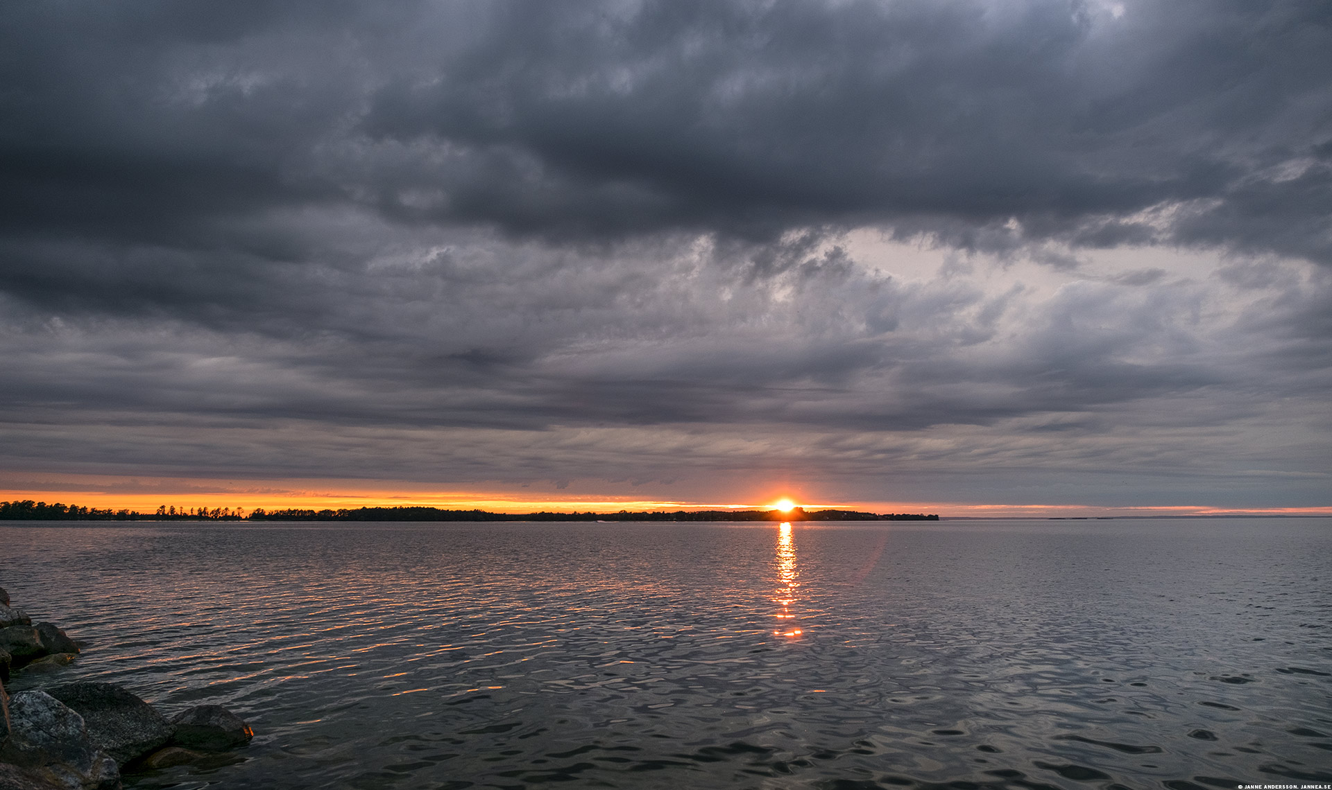 Solnedgång över Vättern, sett från Vadstena | © Janne A